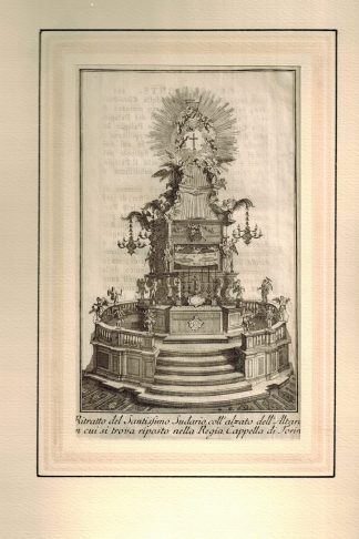 Ritratto del Santissimo Sudario, coll'alzato dell'Altare, in cui si trova riposto nella Regia Cappella di Torino