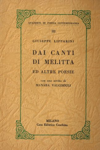 Dai Canti di Melitta ed altre poesie