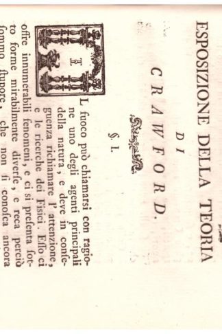 Esame della teoria del calore del celebre inglese Crawford. Con alcune nuove congetture sopra la medesima materia