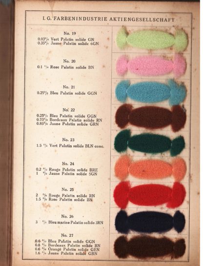 Colorants Palatin solides sur rubans de laine peignée