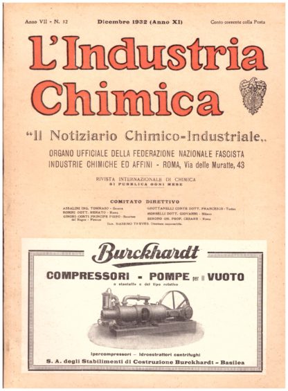 L'Industria Chimica. Il Notiziario Chimico-Industriale