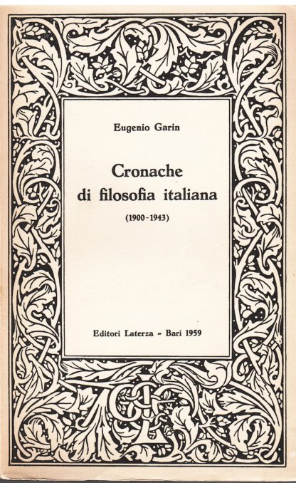 Cronache di filosofia italiana