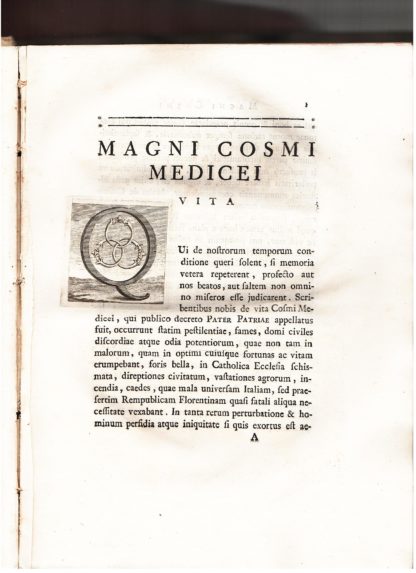 Magni Cosmi Medicei Vita. Auctore A. F. Academiae Pisanae curatore