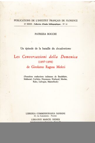 Les Conversazioni della Domenica 1897-1898 de Girolamo Ragusa Moleti
