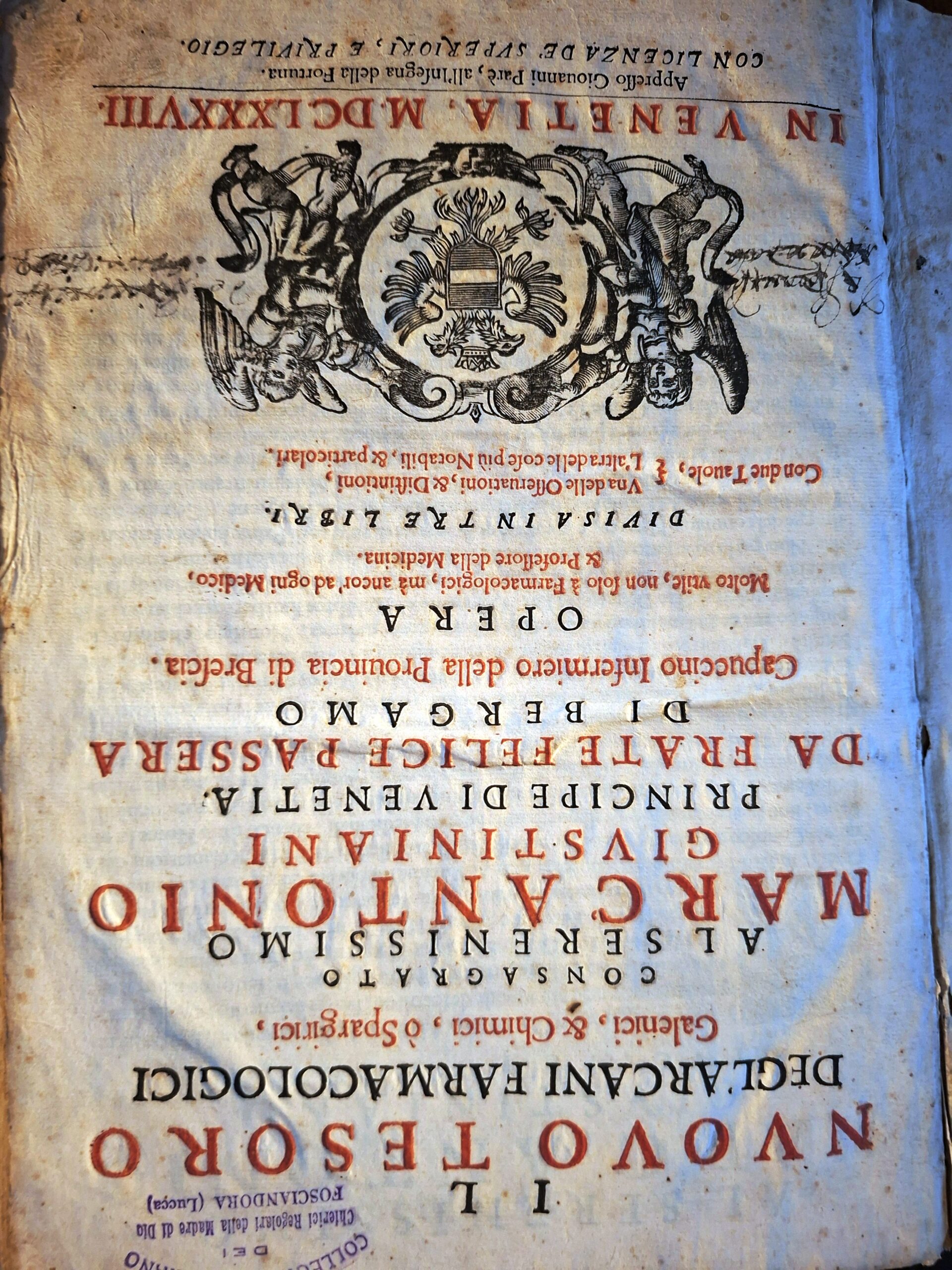 Il Nuovo Tesoro degl'Arcani Farmacologici, Galenici, & Chimici o Spargirici...